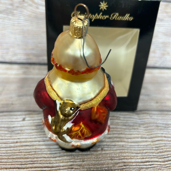 Christopher Radko FROSTY LEAF JR Glass Ornament Christmas Santa - Picture 4 of 6